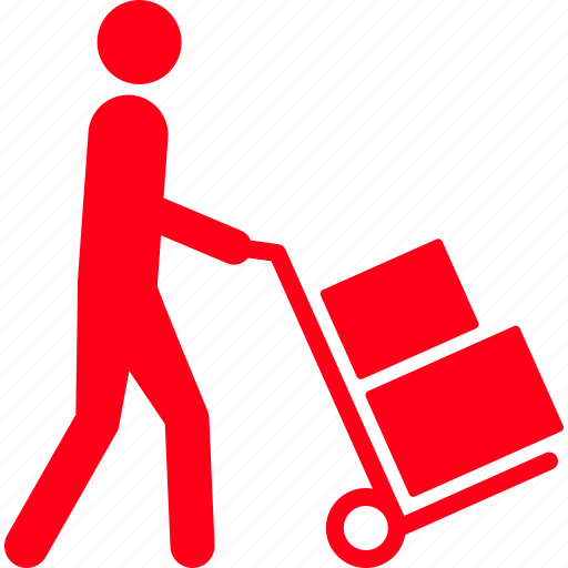 Vector Image of Man with trolly